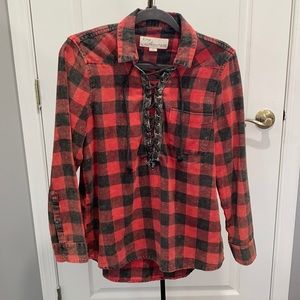 Vintage Havana lace up flannel